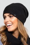 Čierna štýlová dámska čiapka na zimu Kamea Saragossa