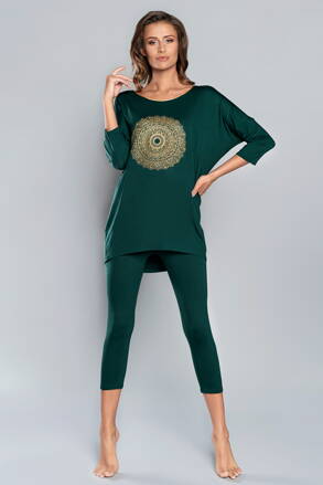 Zelené dámske pyžamo Italian Fashion Mandala