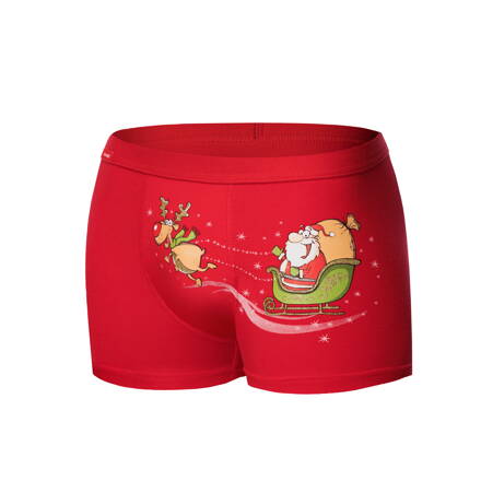 Pánske vianočné boxerky Cornette Santa's Sleigh 007/67 červené