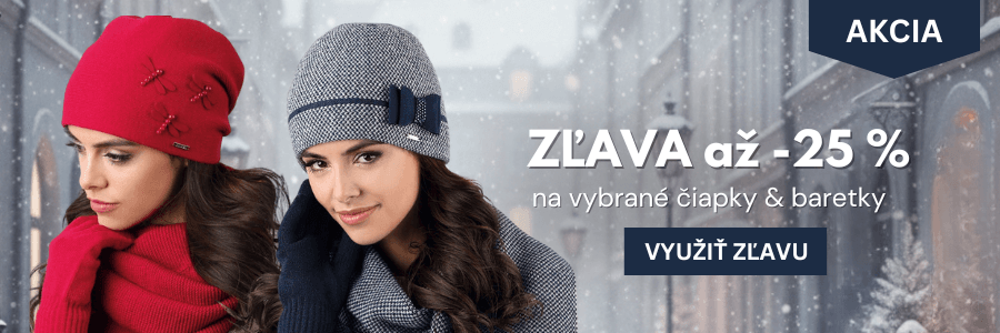 ZĽAVA: až -25% na vybrané čiapky