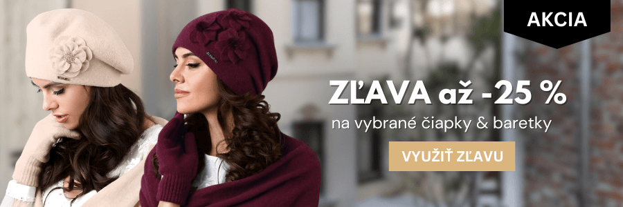 ZĽAVA: až -25% na vybrané čiapky