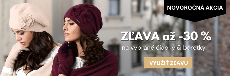 NOVOROČNÁ AKCIA: až -30% na vybrané čiapky