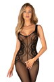Luxusné bodystocking s otvorom Obsessive G335 čierne