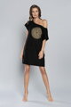 Elegantná nočná košeľa Italian Fashion Mandala čierna