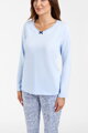 Dámske bavlnené pyžamo Italian Fashion Salli mega soft nebesky modré