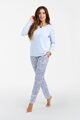 Dámske bavlnené pyžamo Italian Fashion Salli mega soft nebesky modré