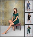Elegantná nočná košeľa Italian Fashion Mandala čierna