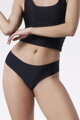 Bezšvové brazílske nohavičky brazilky Julimex Tanga Panty čierne spredu