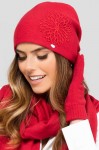 Červená štýlová dámska čiapka na zimu Kamea Saragossa