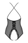 Erotické body s otvoreným rozkrokom Obsessive 841-TED-1 čierne