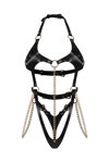 Erotické kožené body Obsessive Anyya Black čierne