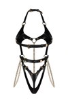 Erotické kožené body Obsessive Anyya Black čierne