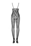 Luxusné bodystocking Obsessive F213 s otvoreným rozkrokom čierne