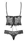 Dámske čipkované body Obsessive Alluria teddy čierne