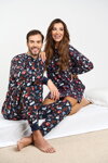 Vianočná dámska bavlnená nočná košeľa Italian Fashion Cookies mega soft tmavomodrá