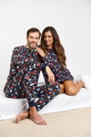 Vianočná dámska bavlnená nočná košeľa Italian Fashion Cookies mega soft tmavomodrá
