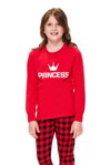 Červené dievčenské pyžamo Royal Family Princess Dn-nightwear PDG.9750