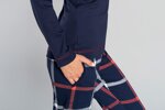 Dámske bavlnené pyžamo Italian Fashion Izera tmavomodré