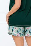 Dámske bavlnené pyžamo krátke Italian Fashion Florisa zelené