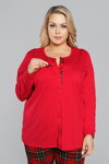 Vianočné dámske bavlnené pyžamo na cvoky Italian Fashion Zorza červené
