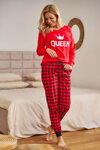 Červené dámske pyžamo z bavlny Royal Family Queen Dn-nightwear PM.9748