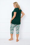 Dámske bavlnené pyžamo 3/4 Italian Fashion Florisa zelené