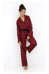 Vianočné dámske flanelové pyžamo Sensis Dayana červené