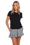 Dámske krátke pyžamo Queen of Hearts Doctor Nap PM.4239 čierne