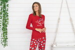 Vianočné dámske pyžamo Italian Fashion Kasiana mega soft červené