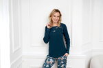 Dámske bavlnené pyžamo kvetované Italian Fashion Hariet morské
