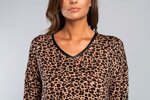 Elegantné dámske pyžamo 3/4 leopardí vzor Italian Fashion Pantera béžové