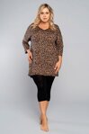 Elegantné dámske pyžamo 3/4 leopardí vzor Italian Fashion Pantera béžové
