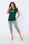 Dámske bavlnené pyžamo 3/4 Italian Fashion Florisa zelené