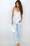Luxusné saténové pyžamo Dkaren Melanie Baby Blue