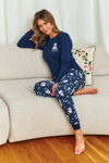 Vianočné dámske pyžamo Doctor Nap Navy Bear tmavomodré