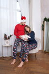 Vianočné dámske pyžamo Italian Fashion Makala mega soft tmavomodré
