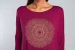 Vínové dámske pyžamo trojštvrťové Italian Fashion Mandala