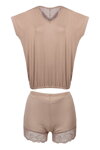 Elegantné dámske pyžamo Dkaren Tamara cappuccino