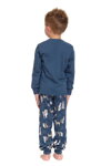 Vianočné detské pyžamo chlapčenské zozadu Doctor Nap Deep Blue tmavomodré