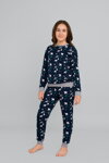 Vianočné detské pyžamo Italian Fashion Sid mega soft tmavomodré