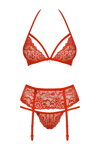 3-dielny luxusný komplet Obsessive Hypnotic 838-SEG-3 červený