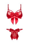 Sexy komplet s mašľami Obsessive Gifty Red 2-dielny červený