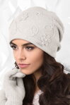 Šedá luxusná elegantná dámska zimná čiapka Kamea Isernia