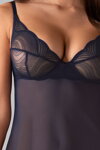 Luxusná sexy nočná košieľka s tangami Obsessive Nightly Blue tmavomodrá