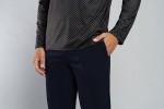 Elegantné pánske bavlnené dlhé pyžamo Italian Fashion Norman