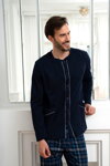 Pánske bavlnené pyžamo na gombíky Italian Fashion Jakub tmavomodré