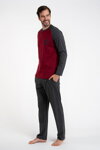 Pánske bavlnené pyžamo Italian Fashion Morten bordové