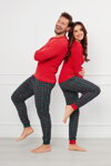 Vianočné dámske pyžamo Italian Fashion Foggia mega soft červené