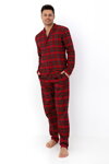 Vianočné pánske flanelové pyžamo Sensis Philip červené