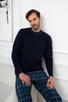 Pánske bavlnené pyžamo Italian Fashion Ruben tmavomodré
